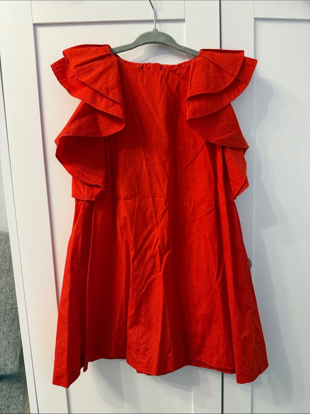 Jacadi Red Ruffle Shoulder Dress - Picture 3 of 4